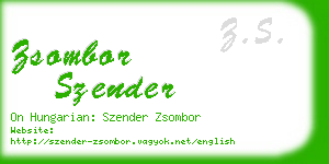 zsombor szender business card